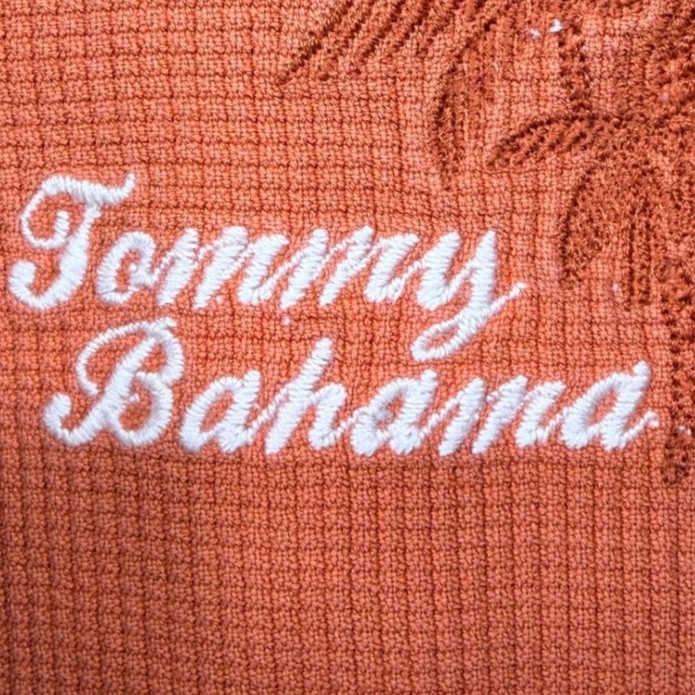 Tommy Bahama Island Riders Motorcycle Silk Shirt Orange XXL Vintage Club Graphic - Picture 8 of 9